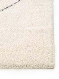 Tapis à poils longs ethno Benno, Crème, gris foncé