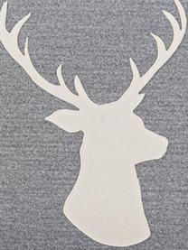 Kissenhülle Hirsch in Grau/Weiß, 100 % Polyester, Grau, Weiß, B 45 x L 45 cm