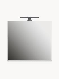 Miroir mural avec éclairage LED et étagère Sara, Argenté, larg. 76 x haut. 75 cm