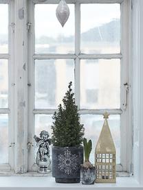 Ručně vyrobený lucerna Serafina House, Polyresin, Světle šedá, stříbrná, Š 10 cm, V 33 cm