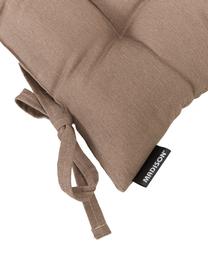 Einfarbiges Sitzkissen Panama in Taupe, Bezug: 50% Baumwolle, 45% Polyes, Taupe, B 45 x L 45 cm