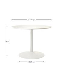 Runder Esstisch Menorca, Ø 100 cm, Tischplatte: High Pressure Laminat (HP, Weiss, Ø 100 cm
