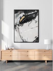 Quadro su tela incorniciato Tranquillizing, Immagine: tela, Cornice: legno, Nero, bianco, dorato, Larg. 62 x Alt. 82 cm