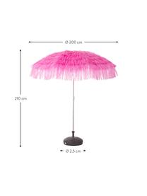 Parasol rose Hawaii, Ø 200 cm, Rose vif, Ø 200 x haut. 210 cm