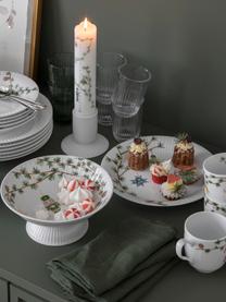 Handbemalte Weihnachts-Suppenteller Hammershøi, 4 Stück, Porzellan, Weiß, Mehrfarbig, Ø 21 cm