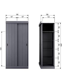 Armoire 2 portes Connect, Gris acier