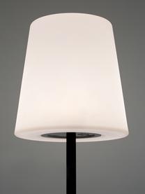 Mobiele dimbare outdoor vloerlamp Placido, Lampvoet: gecoat metaal, Lampenkap: kunststof, Wit, zwart, Ø 31 x H 150 cm