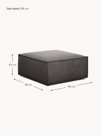 Pouf Lennon, Tissu anthracite, larg. 88 x prof. 88 cm