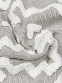 Passatoia in cotone tessuta a mano con struttura alta-bassa Idris, 100% cotone, Grigio, Larg. 80 x Lung. 250 cm