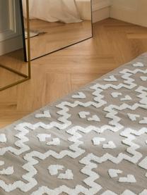 Alfombra corredor artesanal de algodón texturizada Idris, 100% algodón, Gris, An 80 x L 250 cm