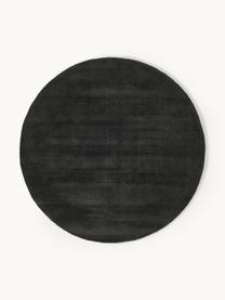 Tapis rond en viscose tissé main Jane, Anthracite, Ø 200 cm (taille L)