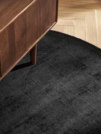 Ručne tkaný koberec z viskózy Jane, Antracitová, Ø 200 cm (veľkosť L)