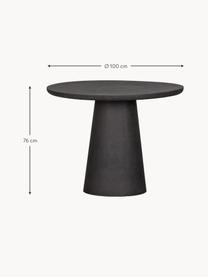 Table de jardin ronde en béton Damon, Ø 100 cm, Argile, enduit, Anthracite, aspect béton, Ø 100 x haut. 76 cm