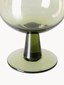 Copas de vino The Emeralds, 4 uds., Vidrio, Verde oliva transparente, Ø 9 x Al 12 cm, 250 ml