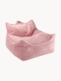 Fauteuil poire pour enfant en velours côtelé Sugar, Velours côtelé vieux rose, larg. 70 x prof. 80 cm