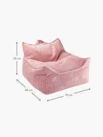Kinder-Sitzsack Sugar aus Cord, Bezug: Cord (100 % Polyester) au, Cord Altrosa, B 70 x T 80 cm