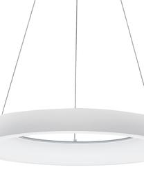 Dimmbare LED-Pendelleuchte Rando in Weiß, Lampenschirm: Aluminium, beschichtet, Baldachin: Aluminium, beschichtet, Weiß, Ø 60 x H 6 cm