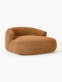 Sillón lounge grande en tejido bouclé Sofia, Tapizado: tejido bouclé (100% polié, Estructura: madera de abeto, tablero , Patas: plástico Este producto es, Bouclé marrón claro, An 145 x F 144 cm