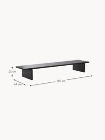 Mesa de centro de madera de roble Tottori, Madera de roble, Madera de roble pintado negro, An 180 x F 44 cm