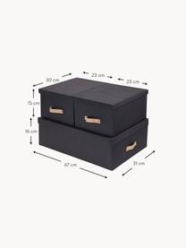 Boîtes de rangement Inge, 3 élém., Anthracite, Lot de différentes tailles