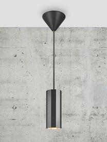 Kleine hanglamp Alanis, Lampenkap: gecoat metaal, Zwart, Ø 6 x H 15 cm