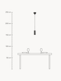 Kleine hanglamp Alanis, Lampenkap: gecoat metaal, Zwart, Ø 6 x H 15 cm