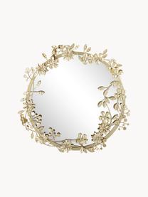 Wandspiegel Jenne mit Blumen-Dekor, Rahmen: Metall, beschichtet, Rückseite: Mitteldichte Holzfaserpla, Spiegelfläche: Spiegelglas, Goldfarben, Ø 54 cm