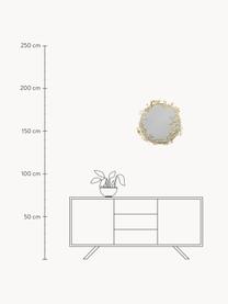 Specchio da parete con decoro floreale Jenne, Cornice: metallo rivestito, Retro: pannello MDF (fibra a med, Superficie dello specchio: lastra di vetro, Dorato, Ø 54 cm