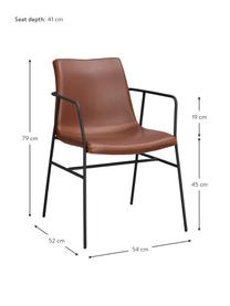 Chaise cuir synthétique Huntingbay, 2 pièces, Cuir synthétique brun, larg. 54 x prof. 52 cm