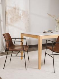 Židle s područkami z imitace kůže Huntingbay, 2 ks, Hnědá, Š 54 cm, H 52 cm