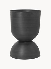 Cache-pot Hourglass, haut. 73 cm, Fer, enduit, Noir, mat, Ø 50 x haut. 73 cm