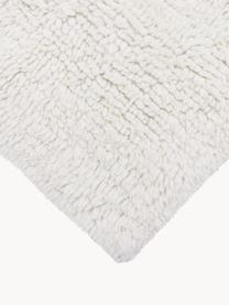 Alfombra artesanal de lana Tundra, lavable, Parte superior: 100% lana, Reverso: algodón reciclado Las alf, Off White, An 80 x L 140 cm (Tamaño XS)