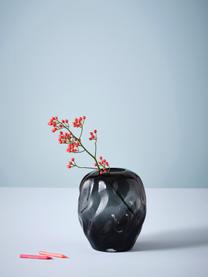 Glas-Vase Brielle in Schwarz, Glas, Schwarztöne, Transparent, Ø 20 x H 21 cm