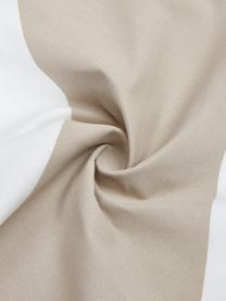 Gestreifte Kissenhülle Ren, 100% Baumwolle, Weiß, Beige, B 30 x L 50 cm
