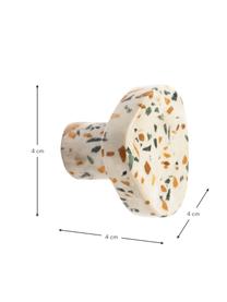 Hak ścienny z marmuru Terrazzo, Marmur, Beżowy marmur, wielobarwny, S 4 x W 4 cm