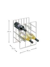 Weinregal Pilare in Silberfarben für 9 Flaschen, Metall, beschichtet, Silberfarben, B 28 x H 38 cm