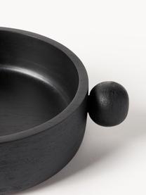 Deko-Schale Elani aus Mangoholz, Mangoholz, Mangoholz, schwarz lackiert, Ø 25 x H 8 cm
