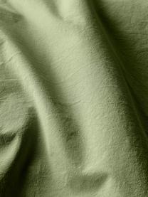 Taie d'oreiller en coton délavé Darlyn, Vert olive, larg. 50 x long. 70 cm