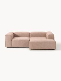 Modulares Ecksofa Lennon aus Leinen-Mix, Bezug: 50 % Viskose, 25 % Leinen, Gestell: Fichtenholz, Sperrholz, m, Füße: Kunststoff Dieses Produkt, Leinen-Mix Rostrot, B 238 x T 180 cm, Eckteil links