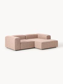 Modulares Ecksofa Lennon aus Leinen-Mix, Bezug: 50 % Viskose, 25 % Leinen, Gestell: Fichtenholz, Sperrholz, m, Füße: Kunststoff Dieses Produkt, Leinen-Mix Rostrot, B 238 x T 180 cm, Eckteil links