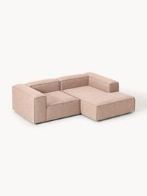 Narożna sofa modułowa z mieszanki lnu Lennon, Tapicerka: 50% wiskoza, 25% len, 15%, Nogi: tworzywo sztuczne Ten pro, Rdzwoczerwona mieszanka lnu, S 238 x G 180 cm, prawostronna