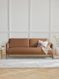 Sofa Fluente (3-osobowa), Tapicerka: 100% poliester Dzięki tka, Stelaż: lite drewno sosnowe, Nogi: metal malowany proszkowo , Nugatowa tkanina, S 196 x G 85 cm