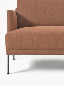 Sofa Fluente (3-Sitzer), Bezug: 100% Polyester 35.000 Sch, Gestell: Massives Kiefernholz, Füße: Metall, pulverbeschichtet, Webstoff Nougat, B 196 x T 85 cm