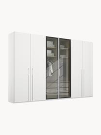 Drehtürenschrank Skat Shine mit beleuchteten Glastüren, Griffe: Metall, beschichtet, Weiß, B 301 x H 223 cm