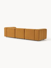 Modulares Samt-Sofa Lena (4-Sitzer), Bezug: Samt (100 % Polyester) De, Gestell: Buchenholz, Spanplatte, H, Samt Ocker, B 287 x T 106 cm