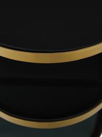Kovový konzolový stolek se skleněnými policemi Laura, Transparentní, zlatá