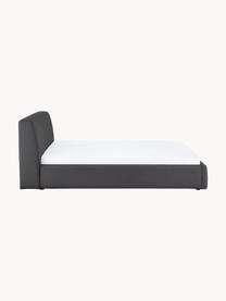 Letto imbottito con contenitore Cloud, Rivestimento: tessuto finemente struttu, Tessuto antracite, Larg. 140 x Lung. 200 cm