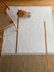 Tappeto in cotone tessuto a mano con elementi in juta Atlas, Cotone, juta, Bianco latteo, marrone, arancione, Larg. 110 x Lung. 160 cm (taglia S)