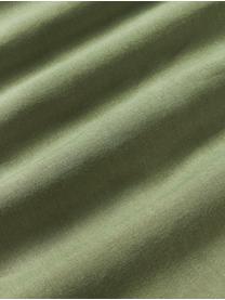 Drap plat en lin délavé Airy, Vert olive, larg. 240 x long. 280 cm