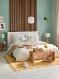 Sametová čalouněná postel Dusk, Světle béžová, Š 160 x D 200 cm